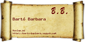 Bartó Barbara névjegykártya