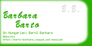 barbara barto business card